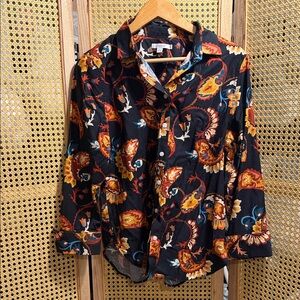 Chico's Black Floral Blouse